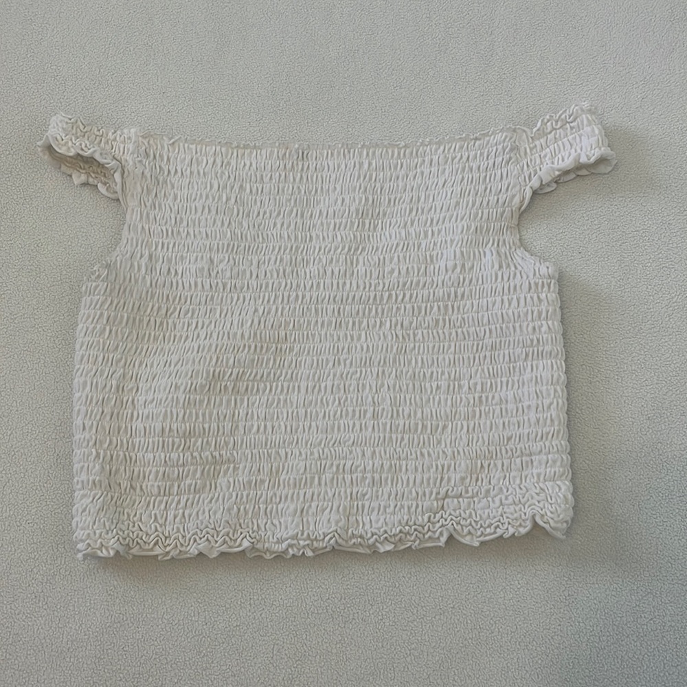 white off the shoulder crop top